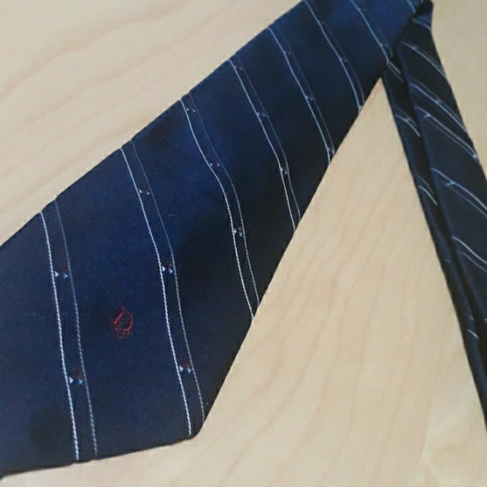 Christian Dior Vintage Stripes Triangle Print Luxury  Tie